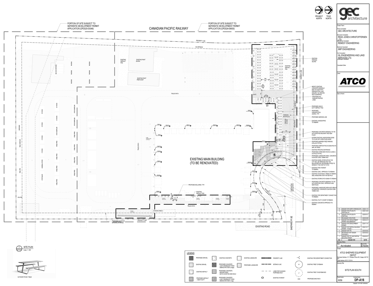 Construction site plan for project from page 2 of the file 'DP2026-00432 DMAP Plans (Submitted) 2026-01-26 (3MB)'