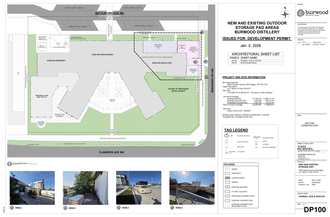 Construction site plan for project from page 1 of the file 'DP2026-00447 DMAP Plans Submitted 2026-2-23 2MB'