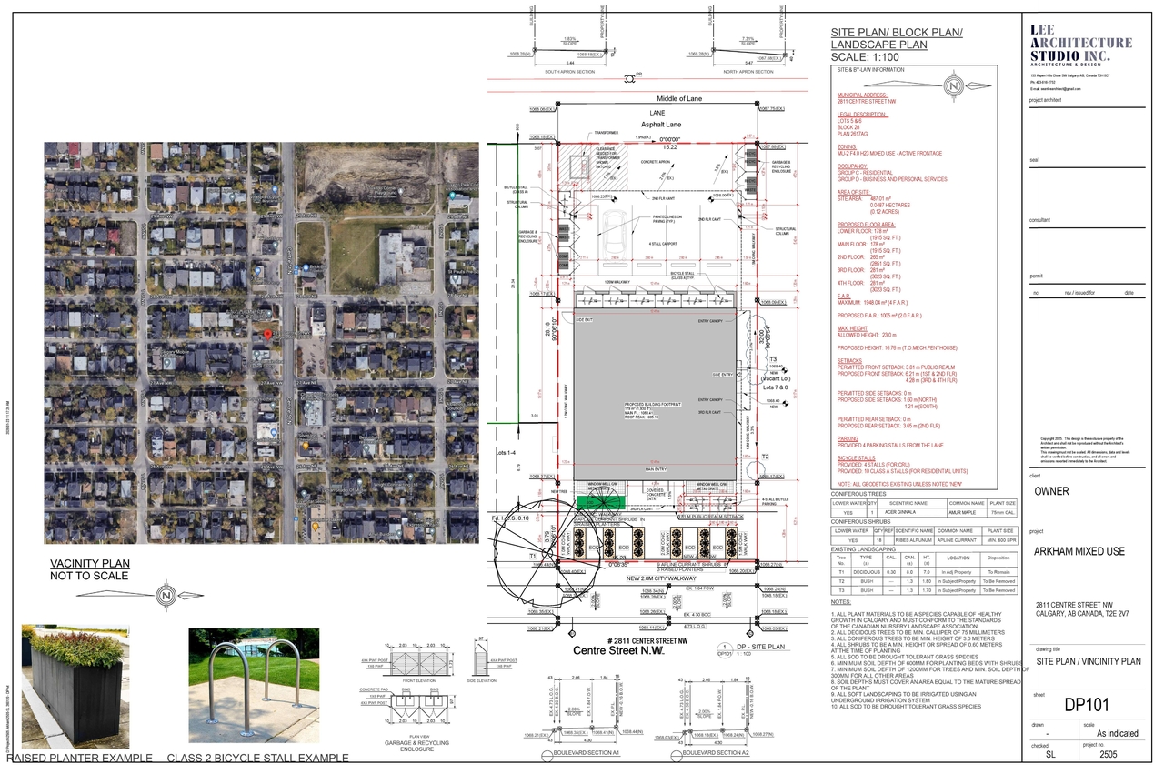 Construction site plan for project from page 1 of the file 'DP2026-00451 DMAP Plans (Submitted) 2026-01-27 (4MB)'