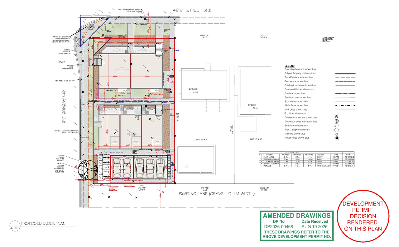 Construction site plan for project from page 3 of the file 'DP2026-00468 - DMAP PLANS - DECISION RENDERED - 2026-09-23 (7MB)'