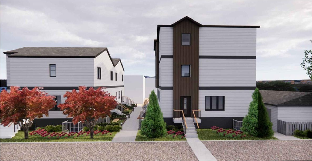 Rendering of building from page 16 of the file 'DMAP Plans (Submitted) DP2026-00468 (5MB) 2026-03-13'