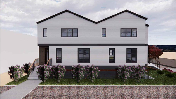Rendering of building from page 16 of the file 'DMAP Plans (Submitted) DP2026-00468 (5MB) 2026-03-13'