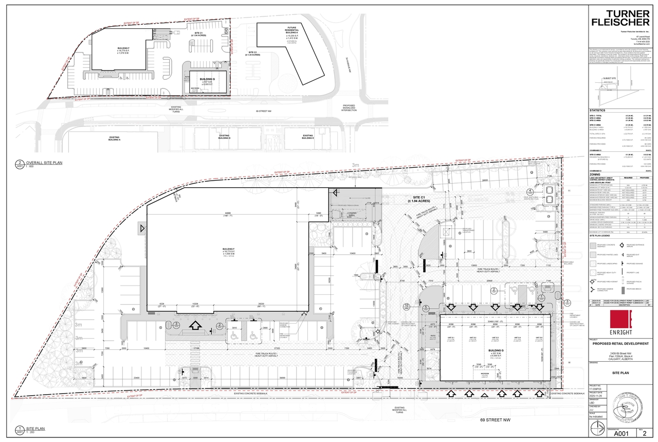 Construction site plan for project from page 1 of the file 'DP2026-00481 DMAP Plans (Submitted) 2026-05-06 (4MB)'