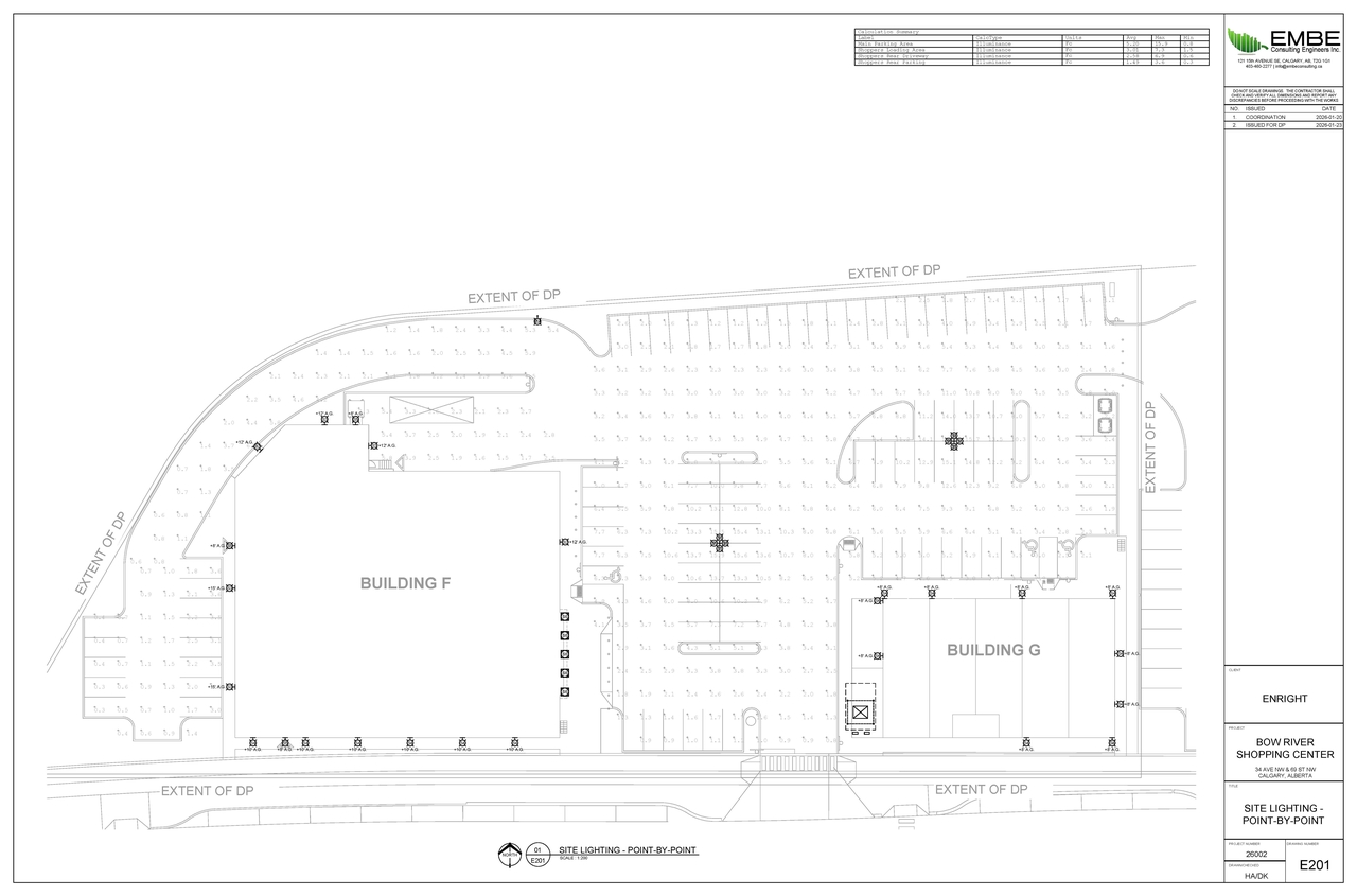 Construction site plan for project from page 1 of the file 'DP2026-00481 DMAP Plans (Submitted) 2026-01-28 (4MB)'