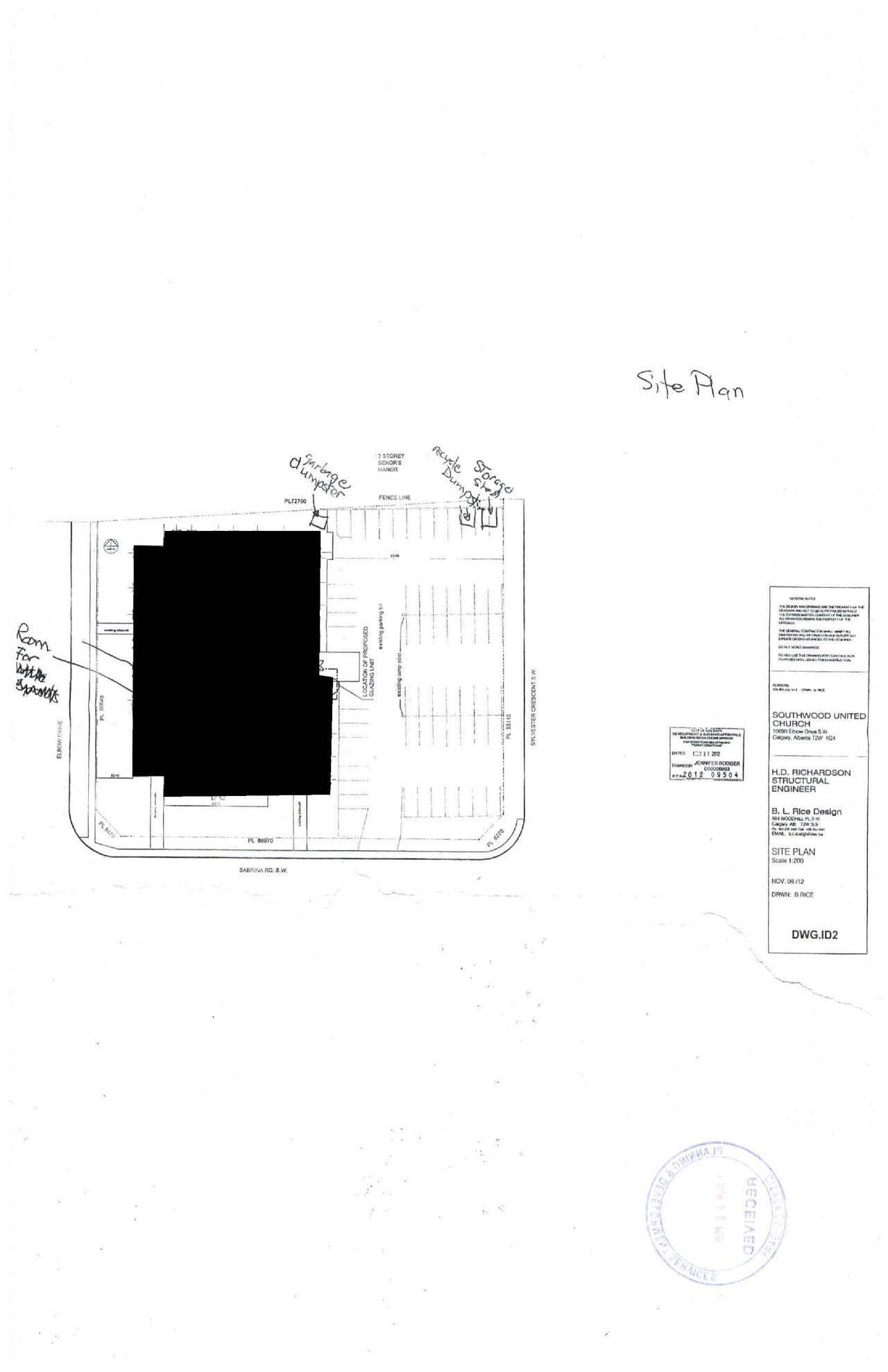 Construction site plan for project from page 1 of the file 'DP2026-00541 DMAP Plans (Submitted) 2026-01-30 (1MB)'