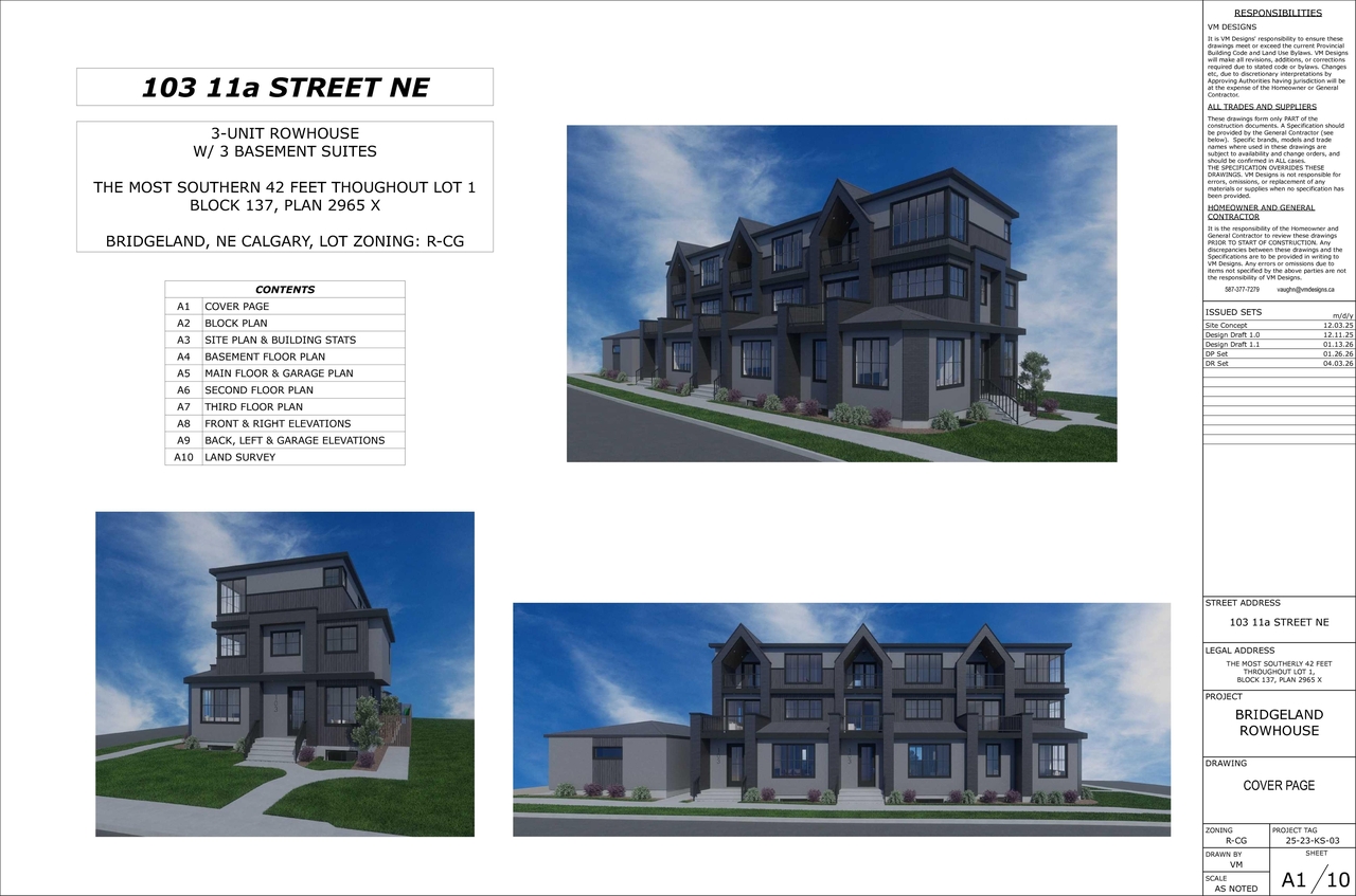 Rendering of building from page 1 of the file 'DP2026-00561 DMAP Plans Submitted 2026-04-07'