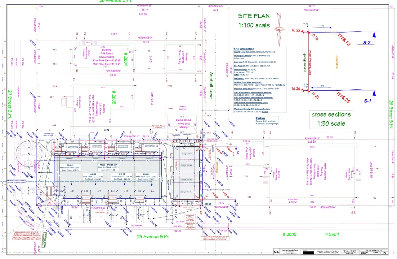 Construction site plan for project from page 1 of the file 'DP2026-00608 DMAP Plans (Amended) 2026-05-19 (2MB)'