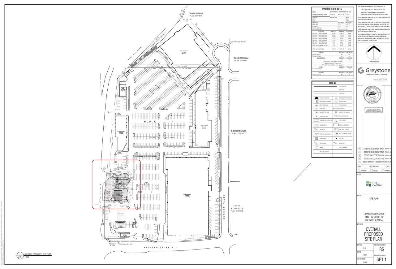 Construction site plan for project from page 2 of the file 'DP2026-00612 DMAP Plans Submitted (6MB) 2026-02-03'