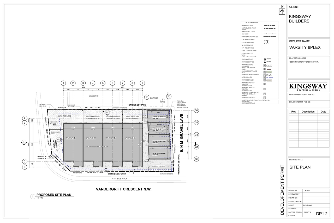 Construction site plan for project from page 5 of the file 'DP2026-00628 DMAP Plans Submitted (4MB) 2026-02-04'