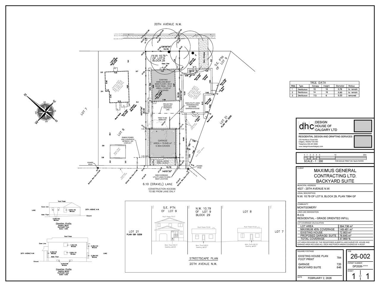 Construction site plan for project from page 1 of the file 'DP2026-00629-DMAP Plans Submitted 2026-03-03 3MB'