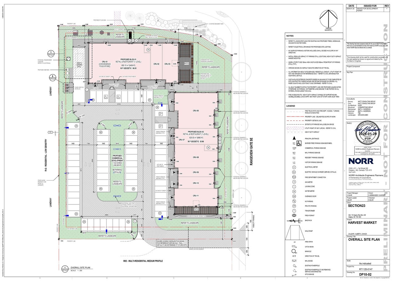 Construction site plan for project from page 3 of the file 'DP2026-00656 DMAP Plans (Submitted) 2026-03-11 (5MB)'