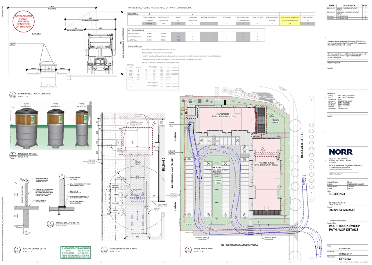 Construction site plan for project from page 4 of the file 'DP2026-00656 - DMAP DECISION  RENDERED (11MB) 2025-07-06'