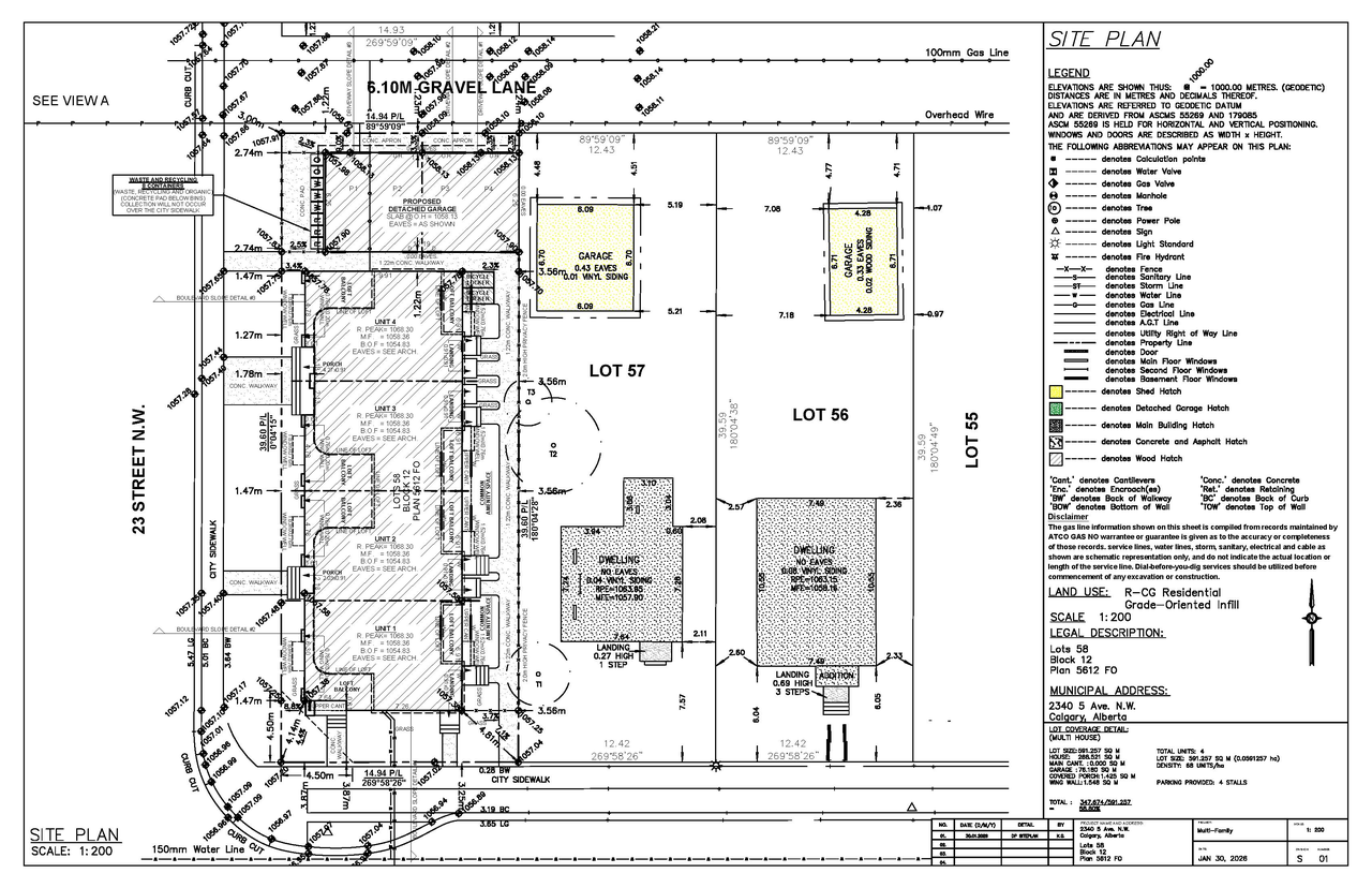 Construction site plan for project from page 7 of the file 'DP2026-00709 DMAP Plans Submitted (7MB) 2026-02-10'