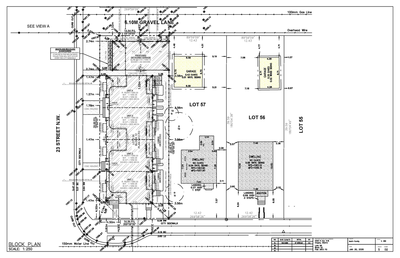 Construction site plan for project from page 8 of the file 'DP2026-00709 DMAP Plans Submitted (7MB) 2026-02-10'