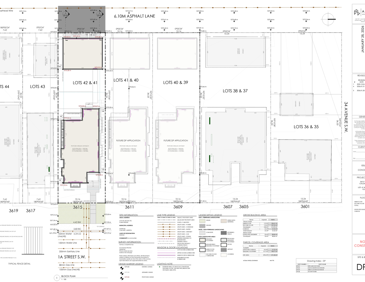 Construction site plan for project from page 2 of the file 'DP2026-00710 DMAP Plans (Submitted)2026-02-11 (2MB)'