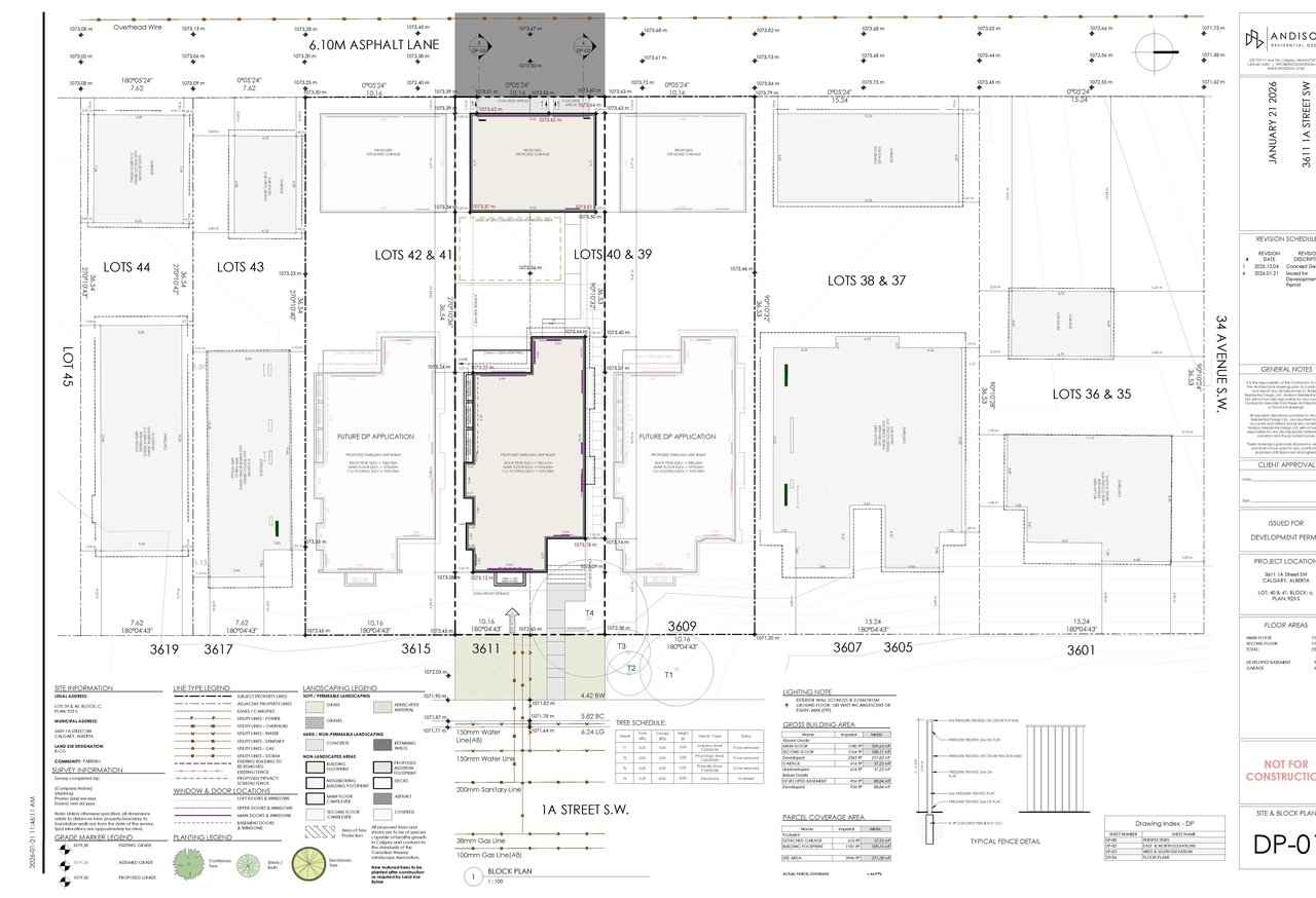 Construction site plan for project from page 2 of the file 'DP2026-00711 DMAP Plans (Submitted) 2026-02-11 (2MB)'
