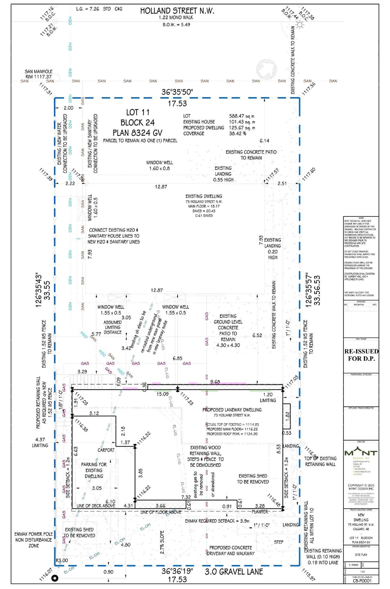 Construction site plan for project from page 1 of the file 'DP2026-00717 - DMAP PLANS - DECISION RENDERED -  2026-04-27 (2MB)'