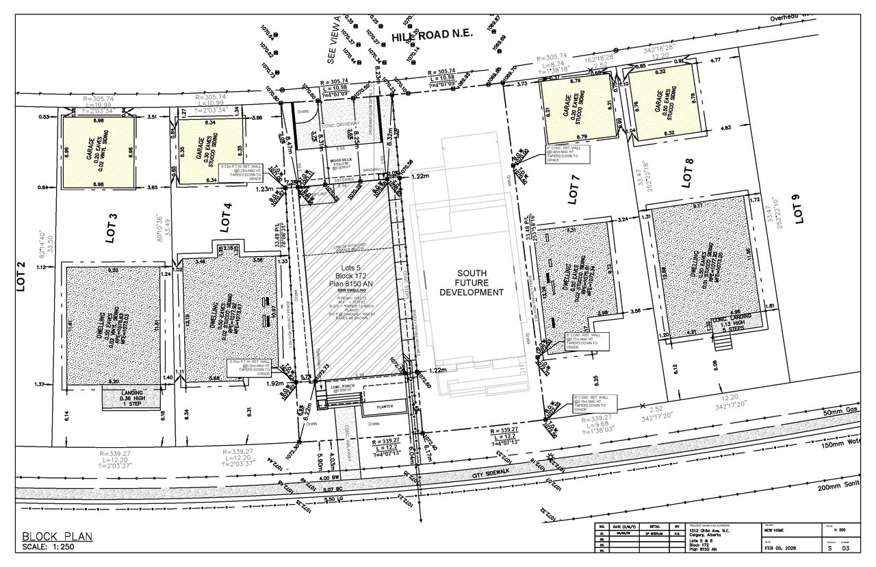Construction site plan for project from page 7 of the file 'DP2026-00734 DMAP Plans (Submitted)2026-02-11 (5MB)'