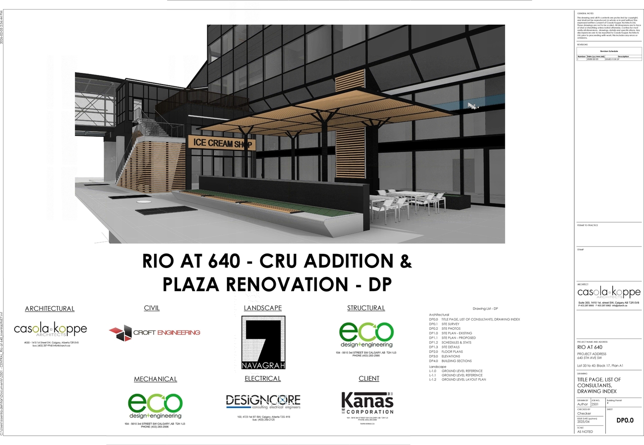 Rendering of building from page 1 of the file 'DP2026-00737 DMAP Plans Submitted (8MB) 2026-02-11'