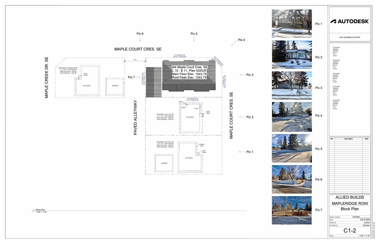 Construction site plan for project from page 2 of the file 'DP2026-00752 DMAP Plans Submitted (13MB) 2026-02-11'