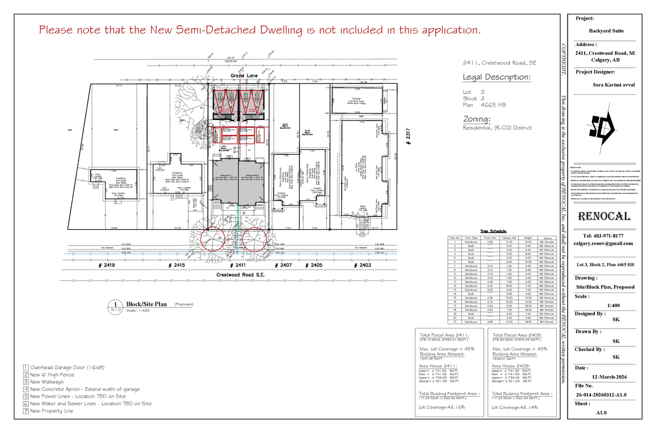 Construction site plan for project from page 1 of the file 'DMAP Plans (Amended) DP2026-00753 (2MB) 2026-03-16'