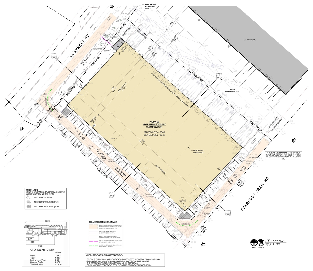 Construction site plan for project from page 2 of the file 'DP2026-00764 DMAP Plans Submitted (3MB) 2026-03-17'