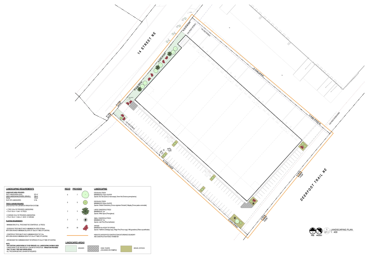 Construction site plan for project from page 3 of the file 'DP2026-00764 DMAP Plans Submitted (3MB) 2026-03-17'