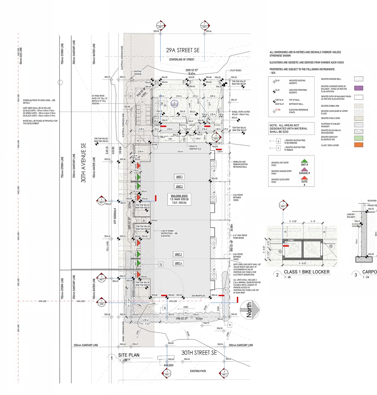 Construction site plan for project from page 2 of the file 'DP2026-00767 DMAP Plans (Submitted) 2026-04-21 (6MB)'