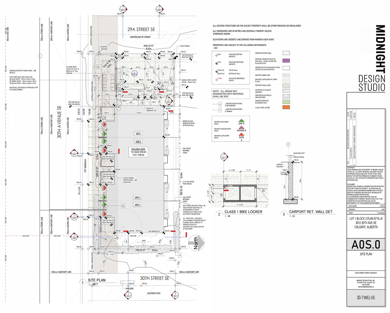 Construction site plan for project from page 2 of the file 'DP2026-00767 DMAP Plans (Submitted) 2026-04-21 (6MB)'