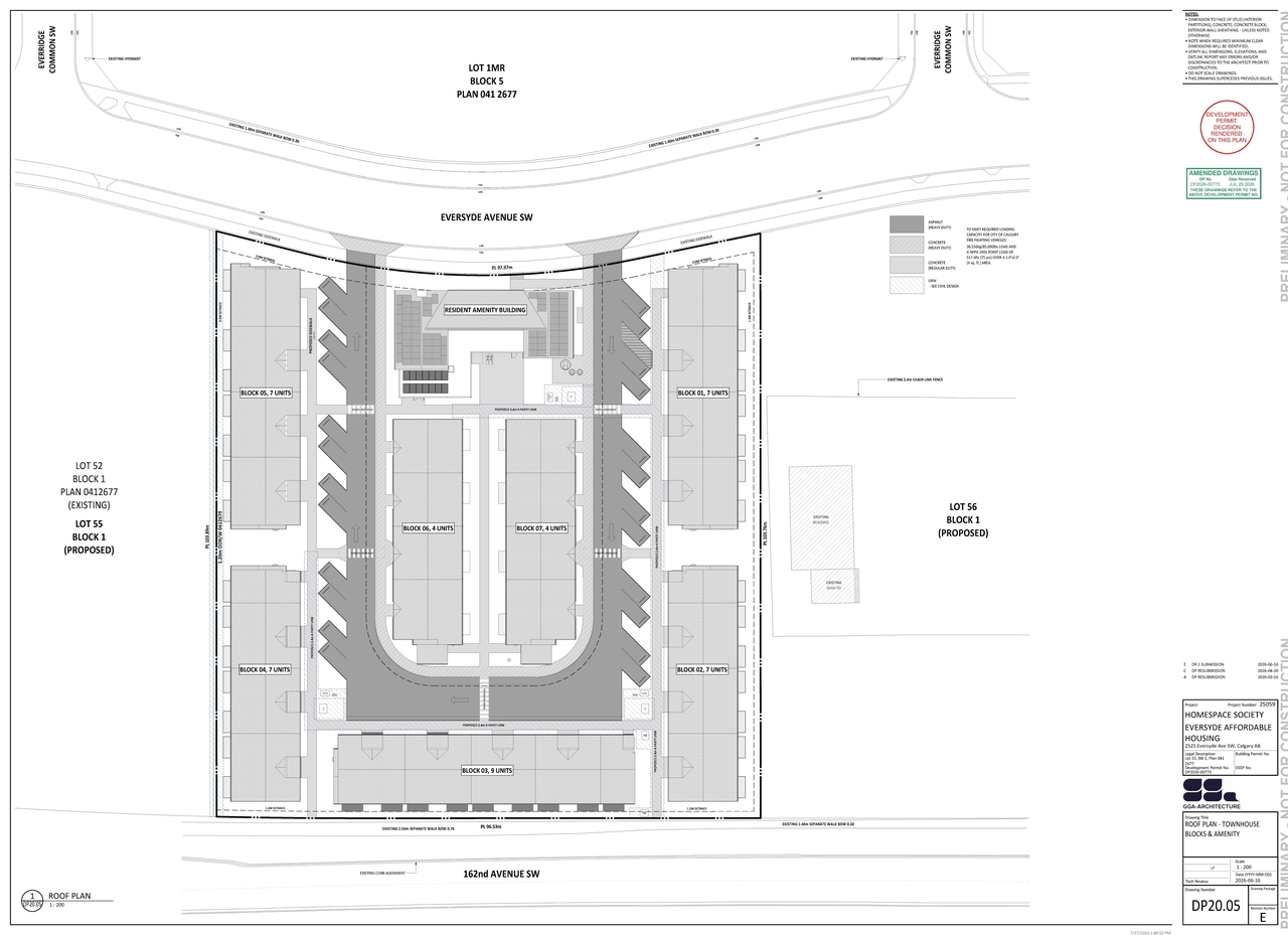 Construction site plan for project from page 8 of the file 'DP2026-00773 - DMAP DECISION RENDERED (28MB) 2026-08-19'