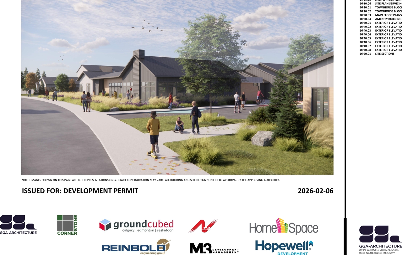Rendering of building from page 1 of the file 'DP2026-00773 DMAP Plans (Submitted) 2026-02-12 (12MB)'