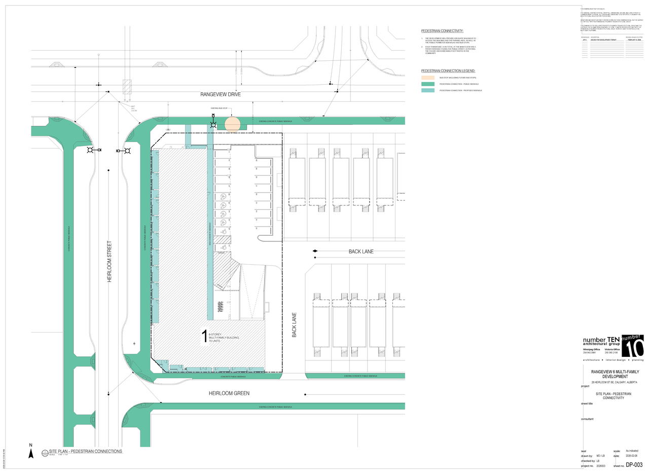 Construction site plan for project from page 10 of the file 'DP2026-00816 DMAP Plans Submitted (10MB) 2026-02-17'