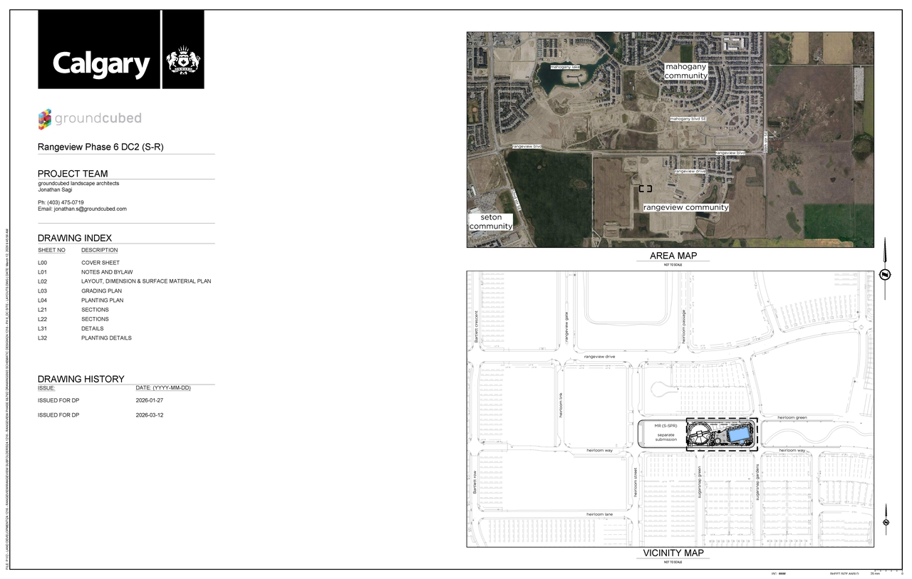 Construction site plan for project from page 1 of the file 'DP2026-00819 DMAP Plans Submitted 06-04-2026 8MB'