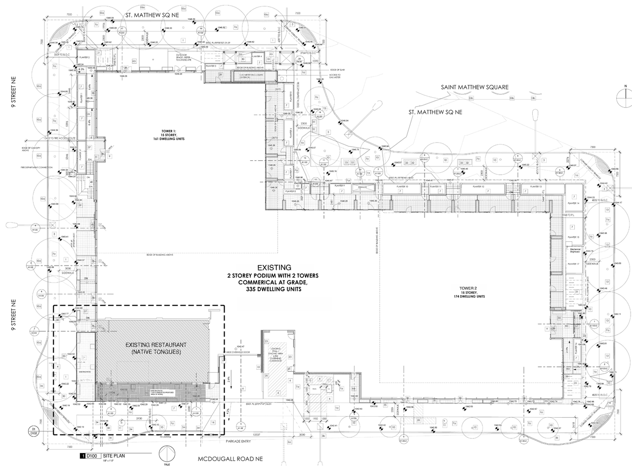 Construction site plan for project from page 3 of the file 'DP2026-00848 DMAP Plans Submitted (4MB) 2026-02-18'