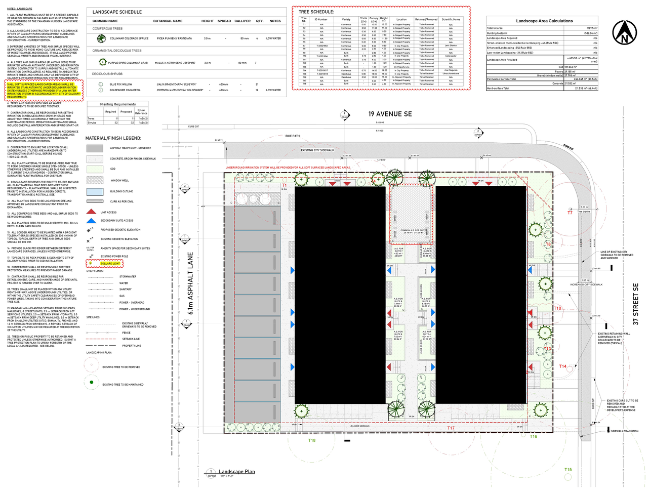 Construction site plan for project from page 3 of the file 'DP2026-00872 DMAP Plans (Amended) 2026-06-26 (6MB)'