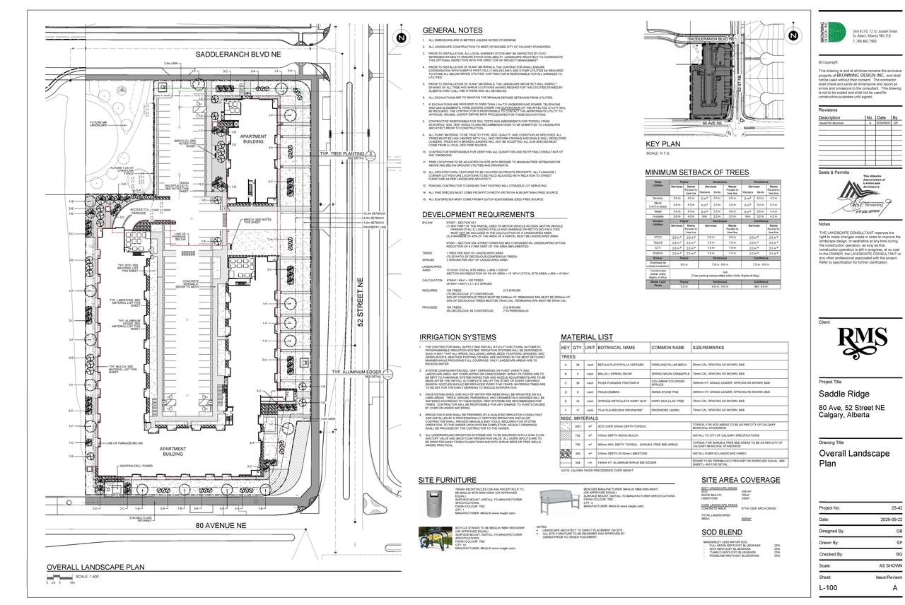 Construction site plan for project from page 5 of the file 'DP2026-00875 DMAP Plans (Amended) 2026-09-25 (4MB)'