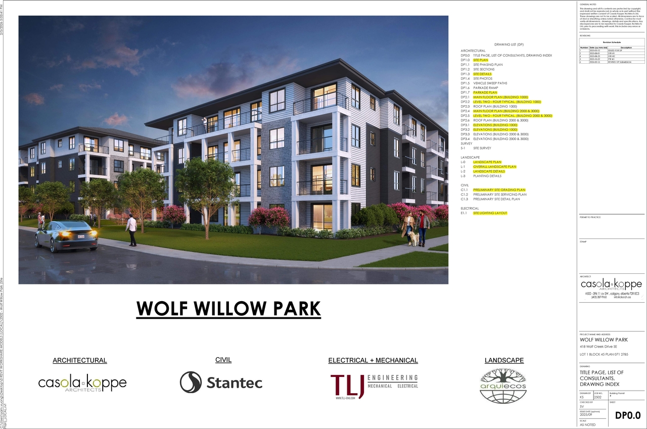 Rendering of building from page 1 of the file 'DP2026-00916-DMAP Plans Submitted 2026-03-03 13MB'