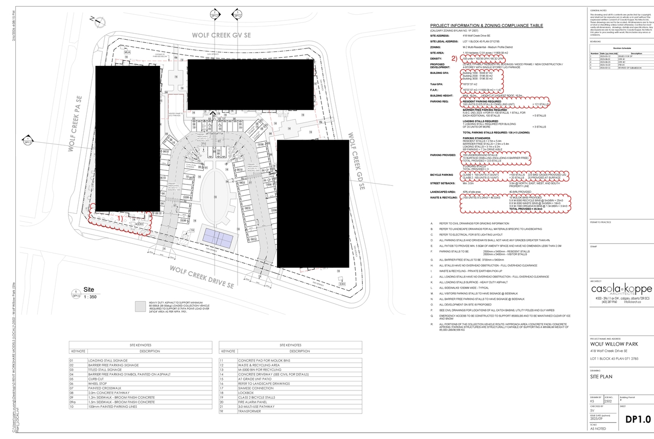 Construction site plan for project from page 2 of the file 'DP2026-00916-DMAP Plans Submitted 2026-03-03 13MB'
