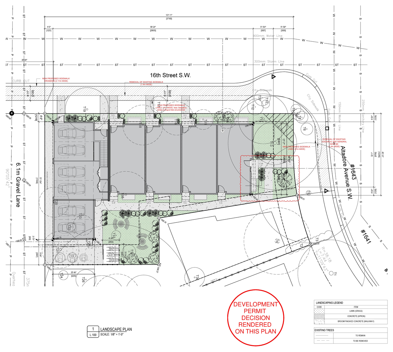 Construction site plan for project from page 4 of the file 'DP2026-00938 - DMAP Decision Rendered (2MB) 2026-07-21'