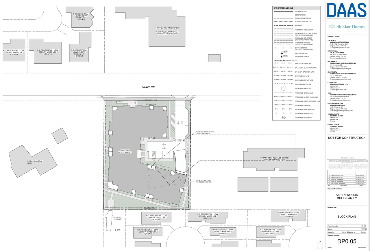 Construction site plan for project from page 3 of the file 'DP2026-00939 DMAP Plans (amended) 2026-06-08 (4MB)'