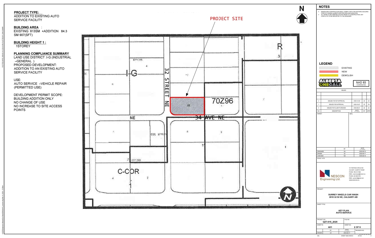 Construction site plan for project from page 2 of the file 'DP2026-00946 DMAP Plans Submitted (2MB) 2026-03-16'