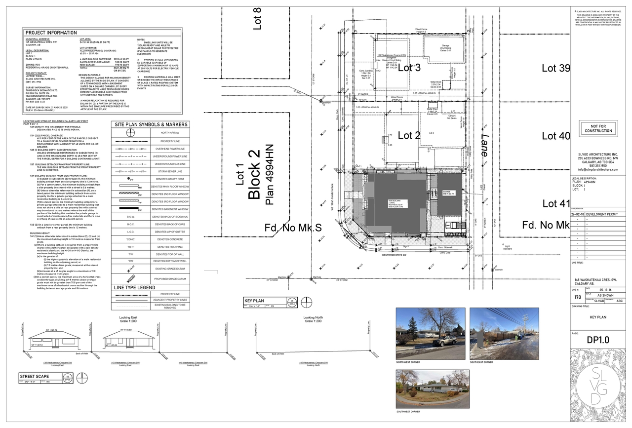 Construction site plan for project from page 2 of the file 'DP2026-00965 DMAP Plans Submitted (5MB) 2026-02-23'