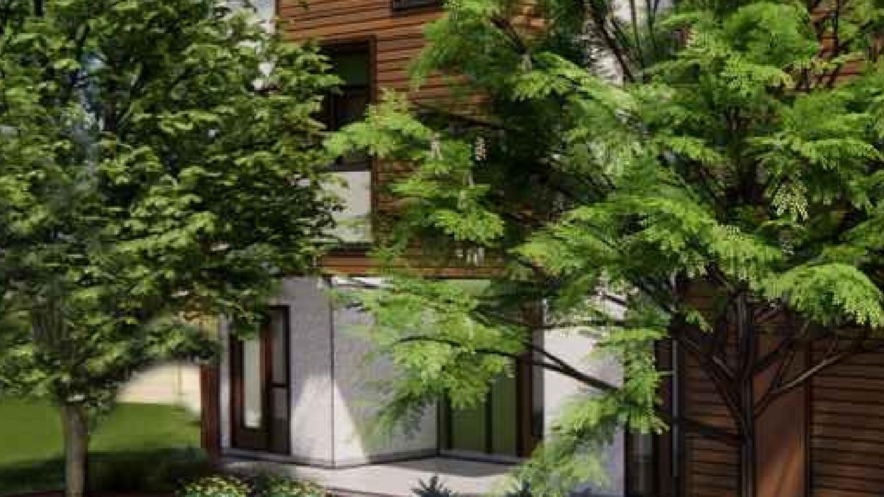Rendering of building from page 1 of the file 'DP2026-00965 DMAP Plans (Amended)  2026-05-20 (6MB)'