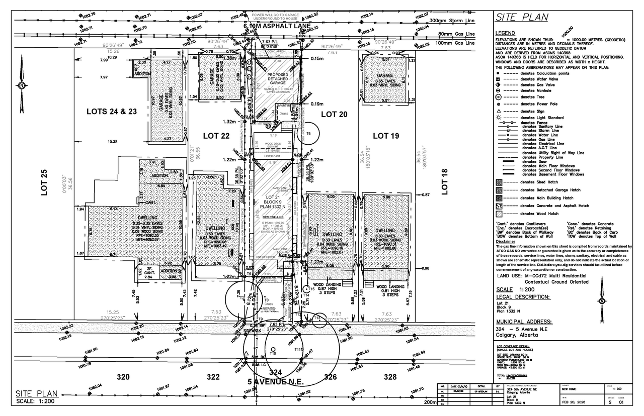Construction site plan for project from page 1 of the file 'DP2026-00972-DMAP Plans Submitted 2026-03-03 3MB'