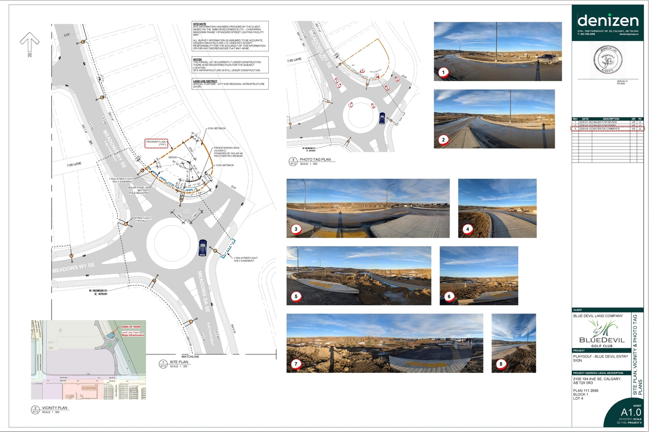 Construction site plan for project from page 1 of the file 'DP2026-01005 DMAP Plans Submitted 2026-04-20 2MB'