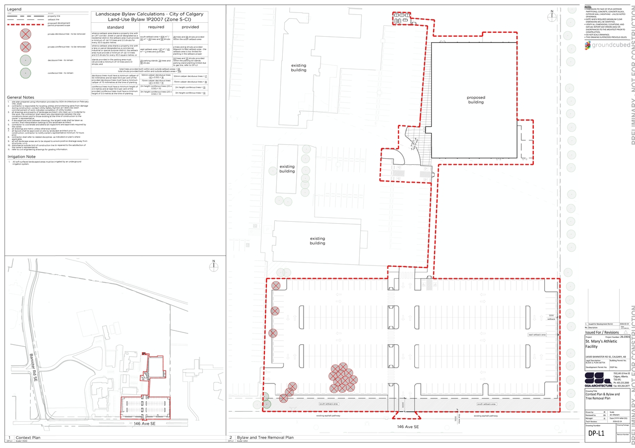 Construction site plan for project from page 6 of the file 'DP2026-01030 DMAP Plans Submitted (8MB) 2026-03-23'