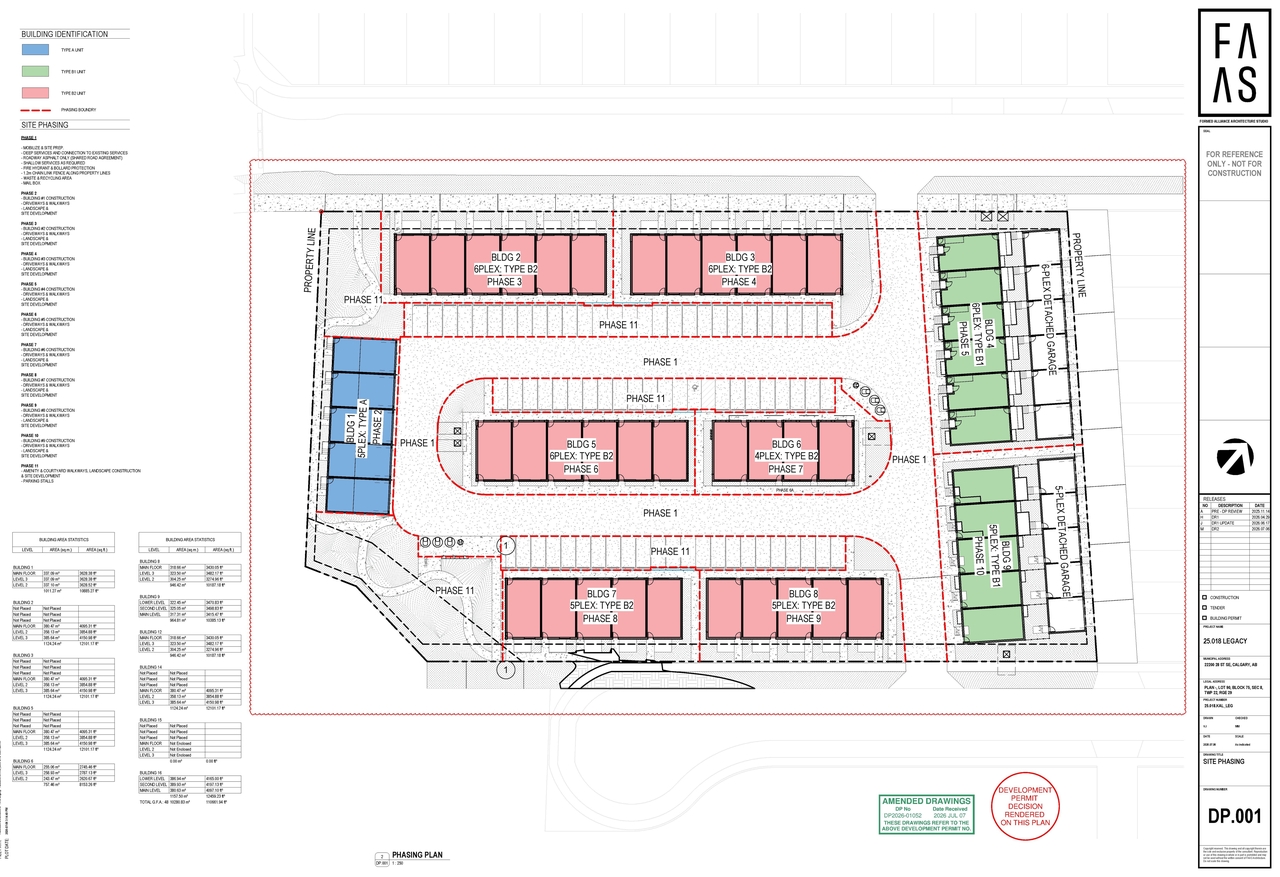 Construction site plan for project from page 2 of the file 'DP2026-01052 - DMAP DECISION RENDERED (23MB) 2026-07-21'