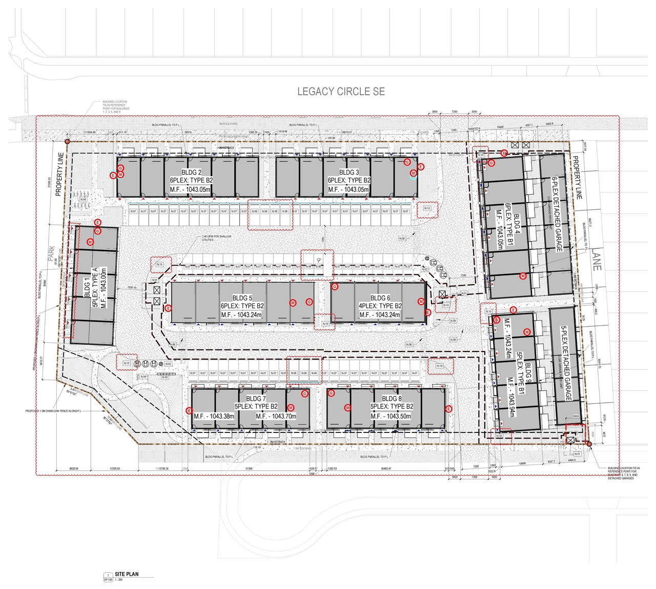 Construction site plan for project from page 11 of the file 'DP2026-01052 DMAP Plans Amended (25MB) 2025-04-30'