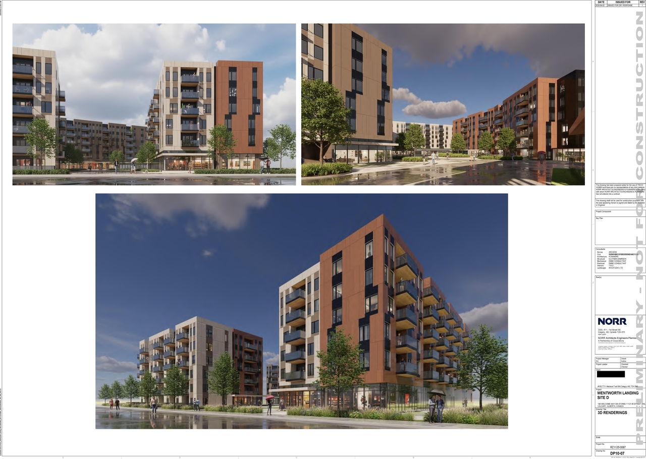 Rendering of building from page 3 of the file 'DP2026-01055 DMAP Plans (Amended) 2026-09-14 (5MB)'