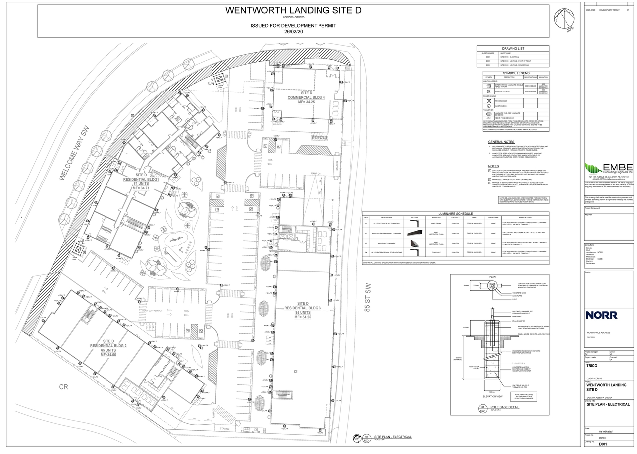 Construction site plan for project from page 1 of the file 'DMAP Plans (Submitted) DP2026-01055 (13MB) 2026-02-26'
